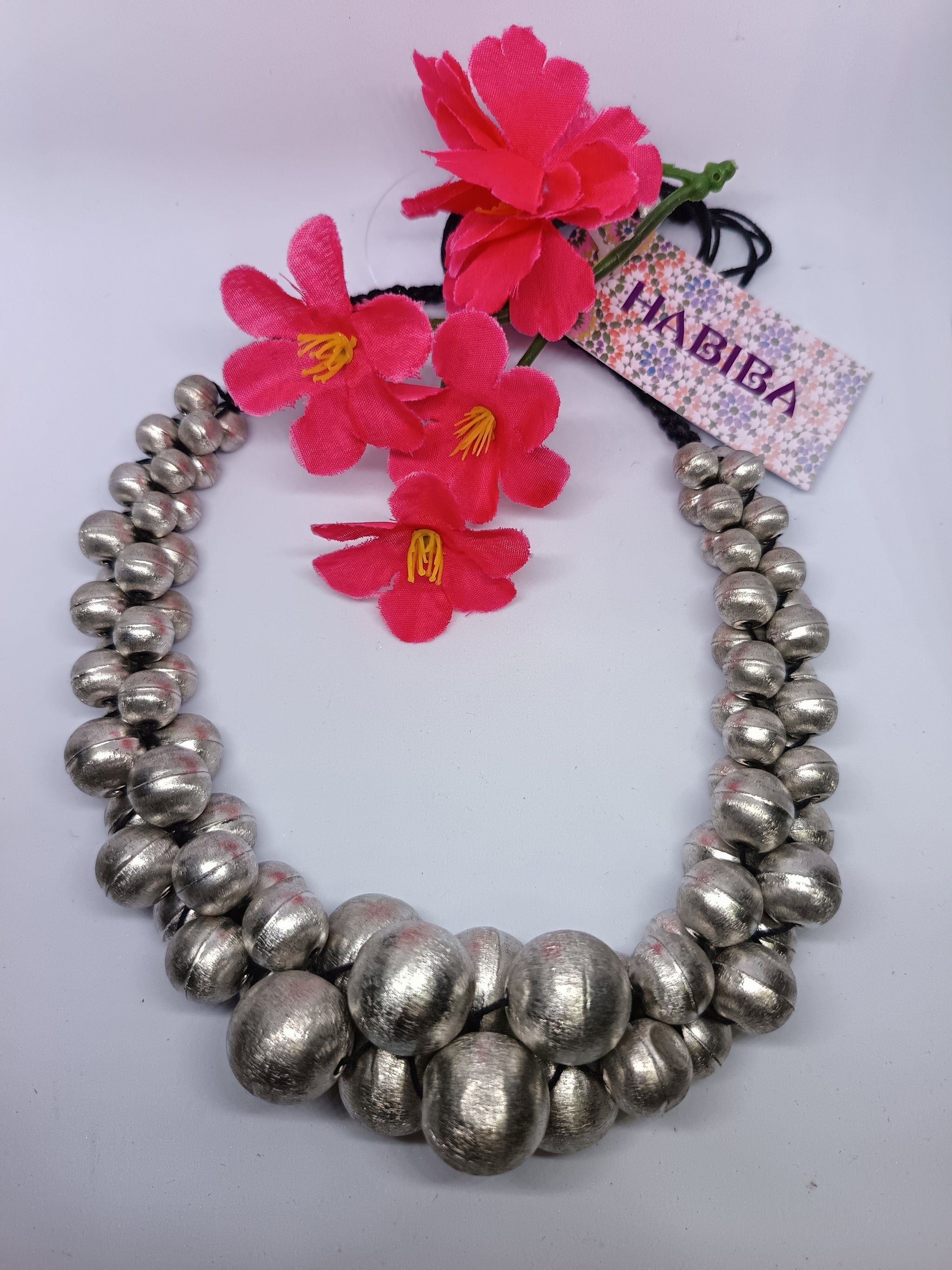 Metallic Moon Bead Necklace