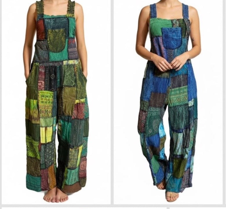 My Thai Wide-Leg Patchwork Dungaree