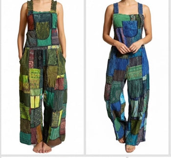 My Thai Wide-Leg Patchwork Dungaree