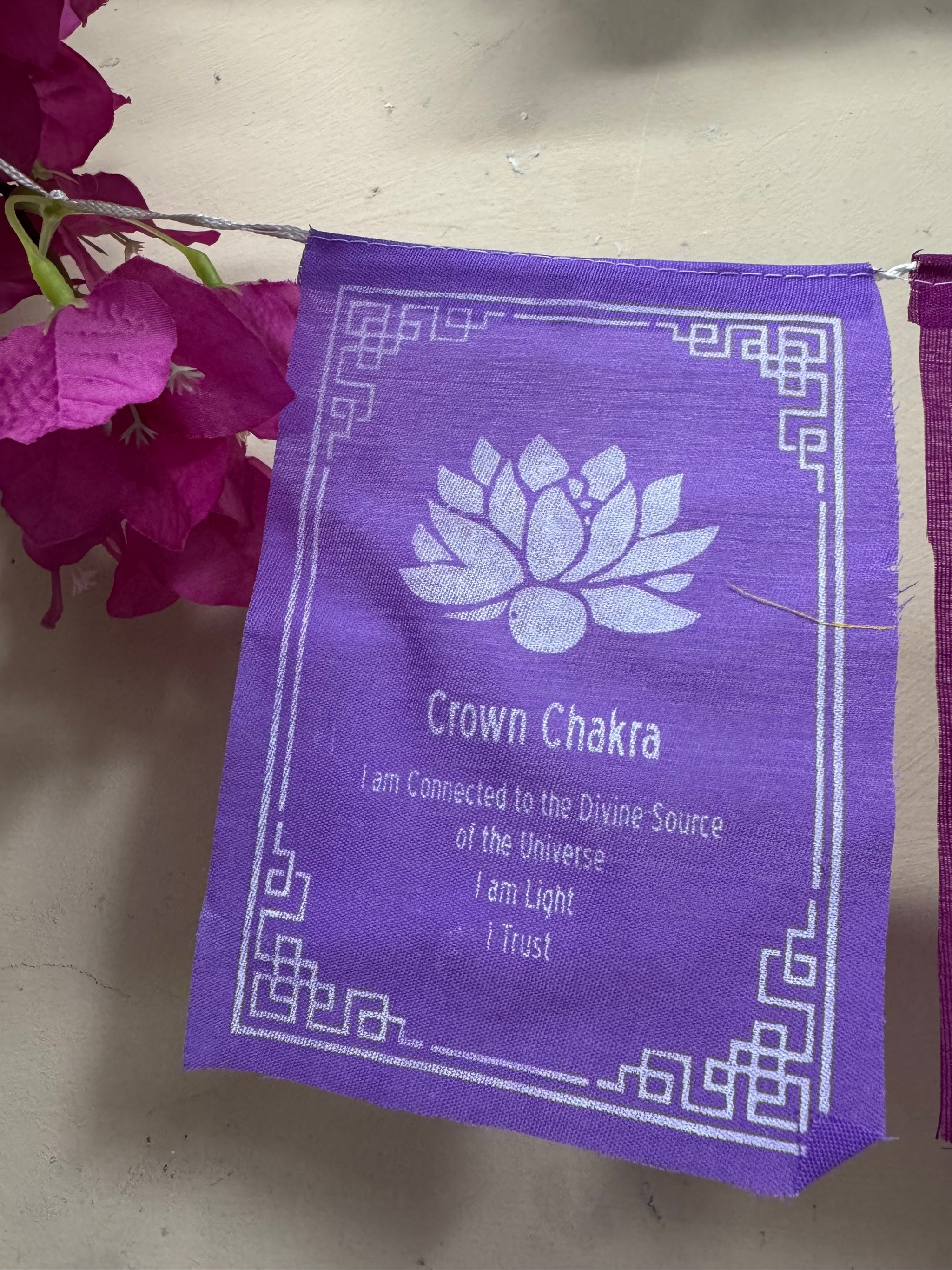 Chakra Affirmation Prayer Flag - 80cm.