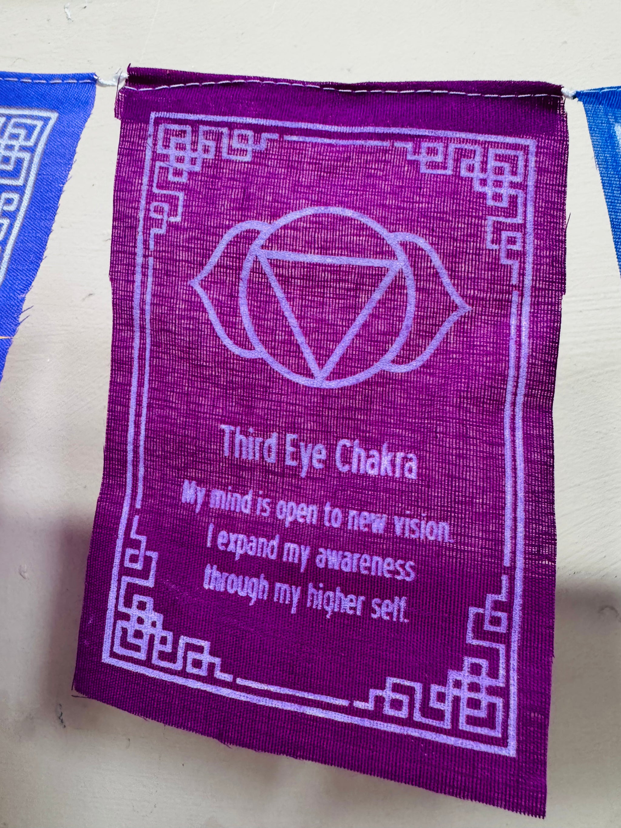 Chakra Affirmation Prayer Flag - 80cm.