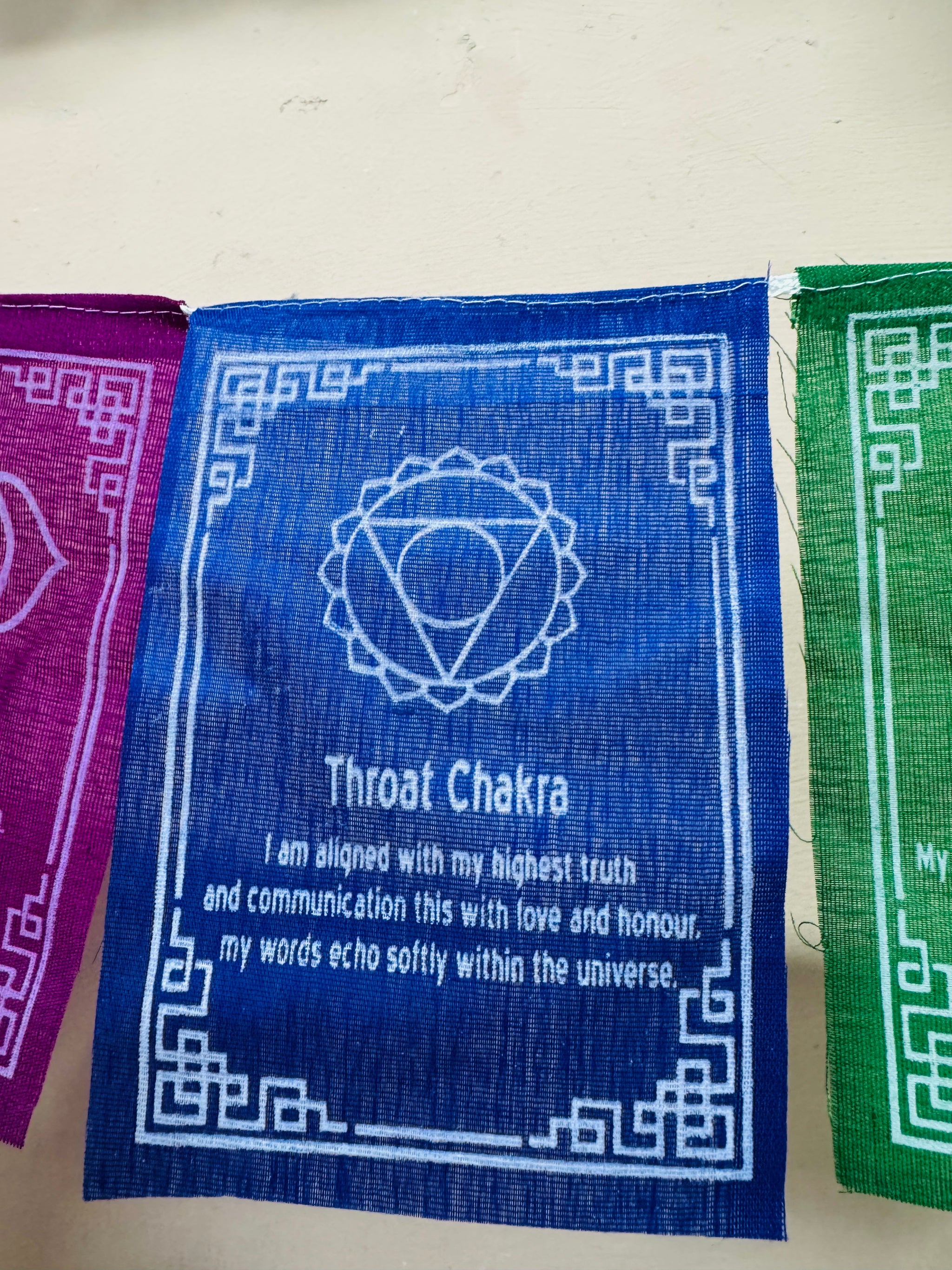 Chakra Affirmation Prayer Flag - 80cm.