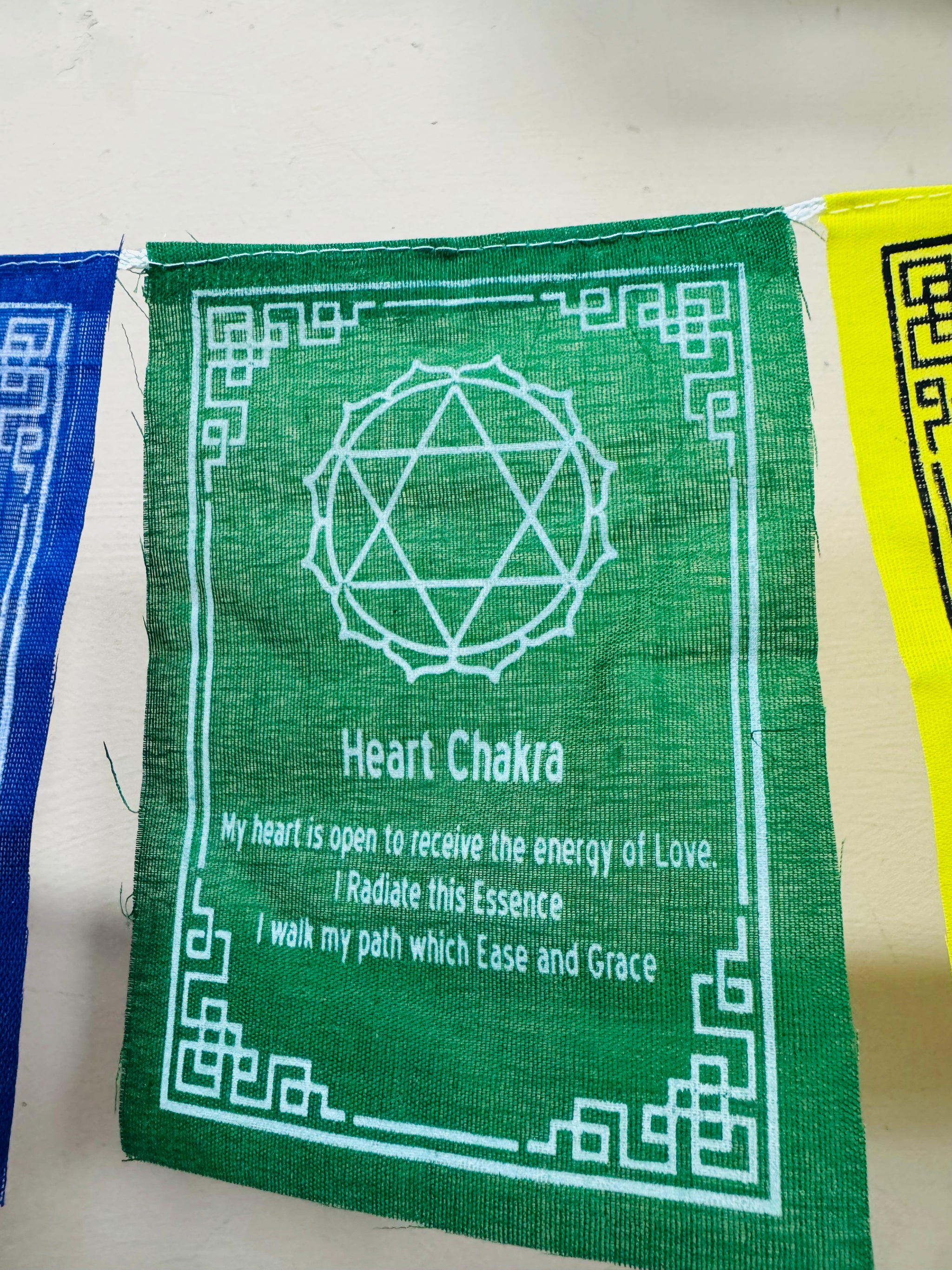 Chakra Affirmation Prayer Flag - 80cm.