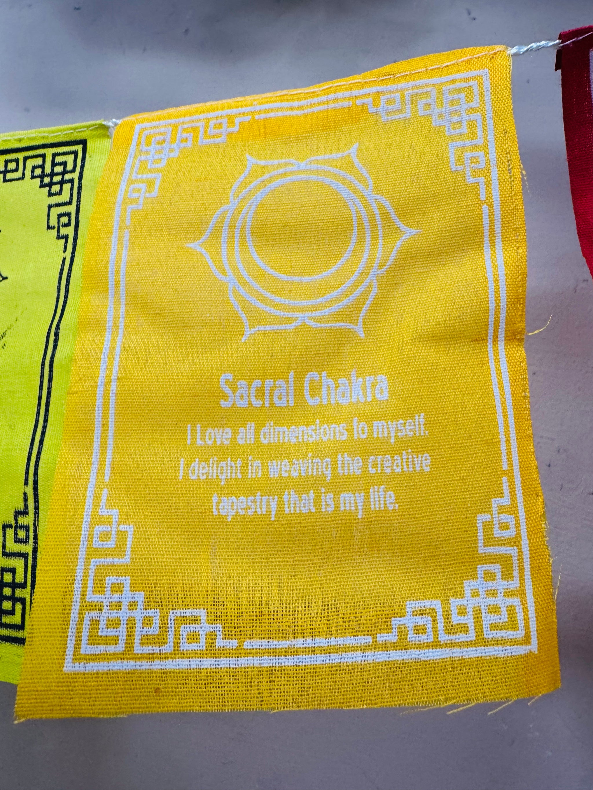 Chakra Affirmation Prayer Flag - 80cm.