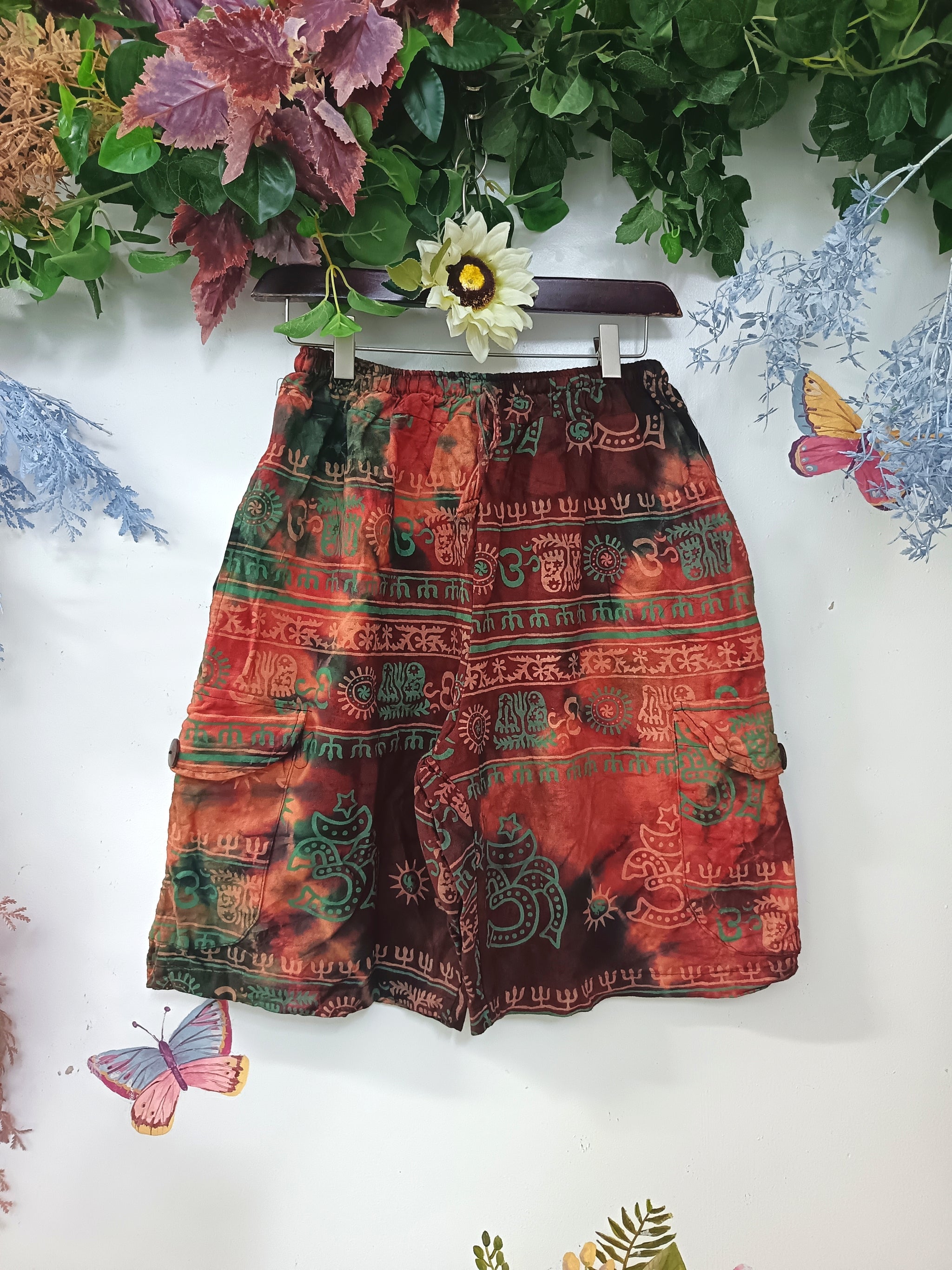 Thai Block-Print Hippie Shorts