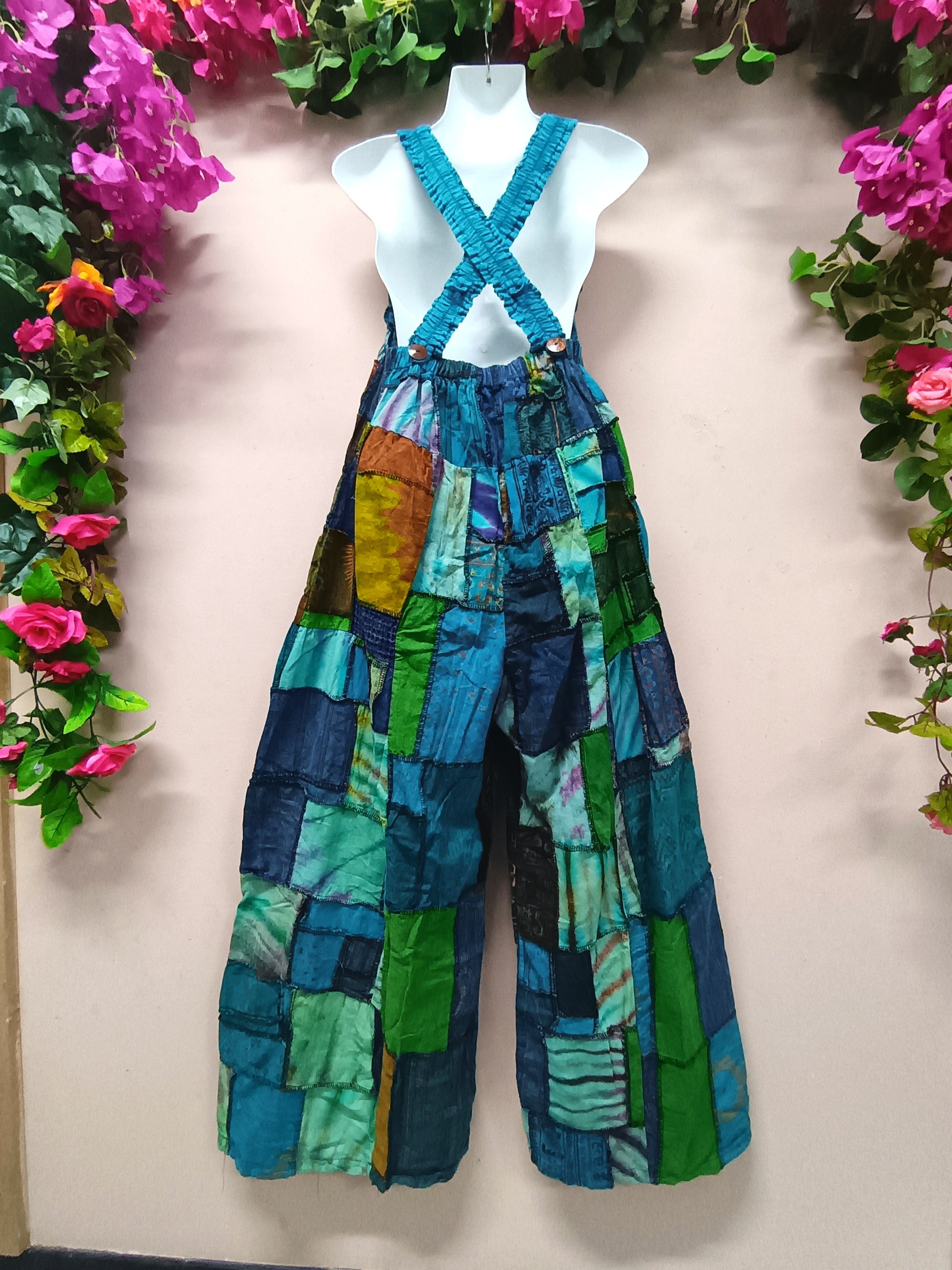 My Thai Wide-Leg Patchwork Dungaree