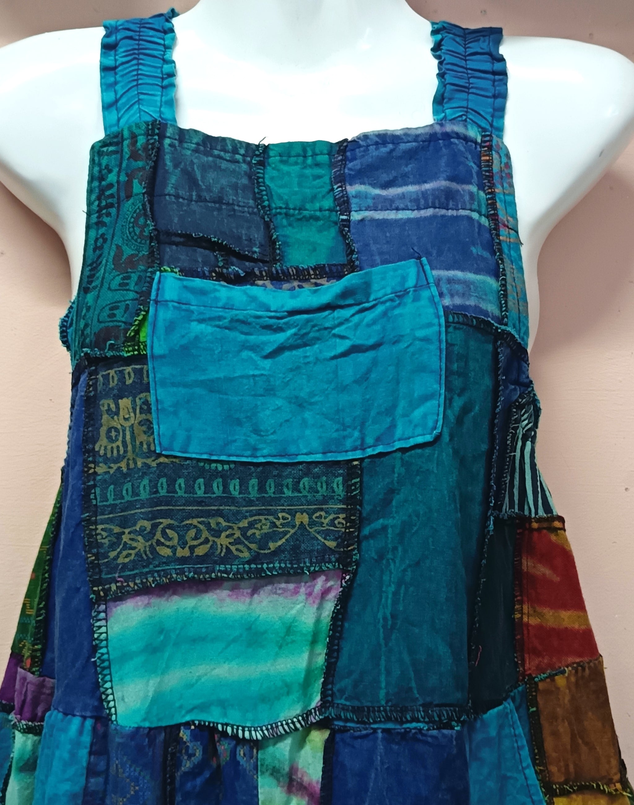 My Thai Wide-Leg Patchwork Dungaree