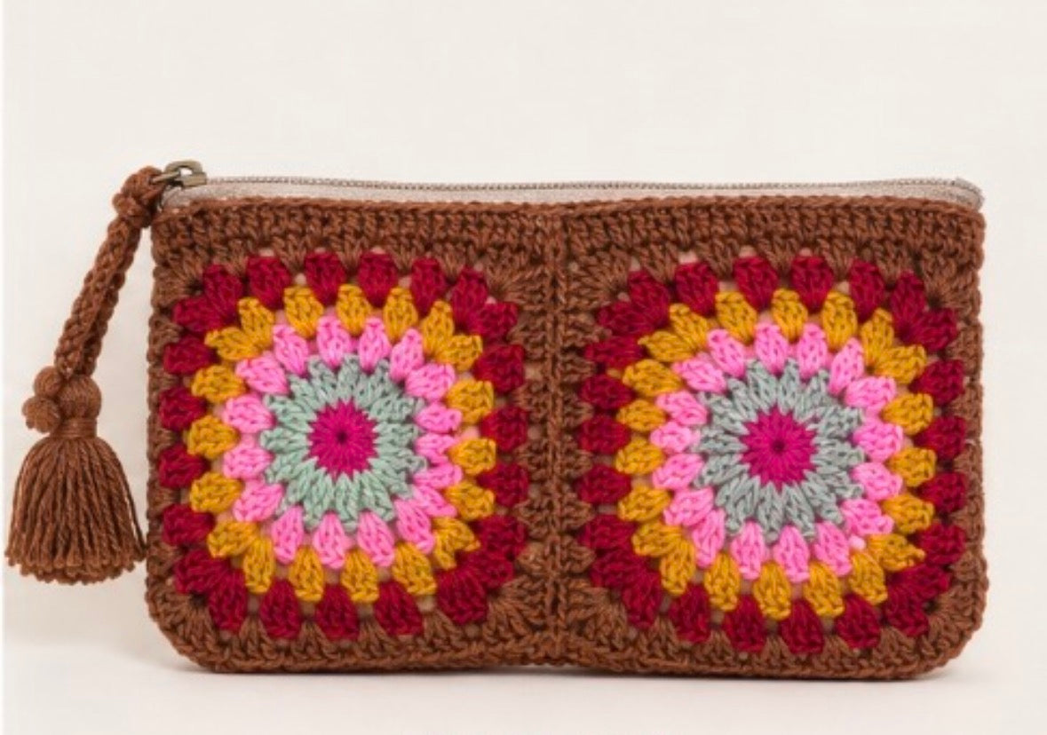Granny Bloom Crochet Pouch
