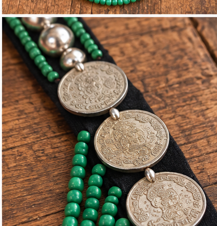 Bohemian Cascade Coin Necklace