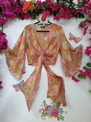Silk & Soul Bell Sleeve Wrap Top
