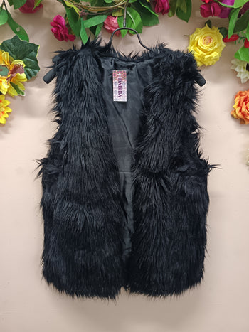 Midnight Rebel Faux Fur Vest