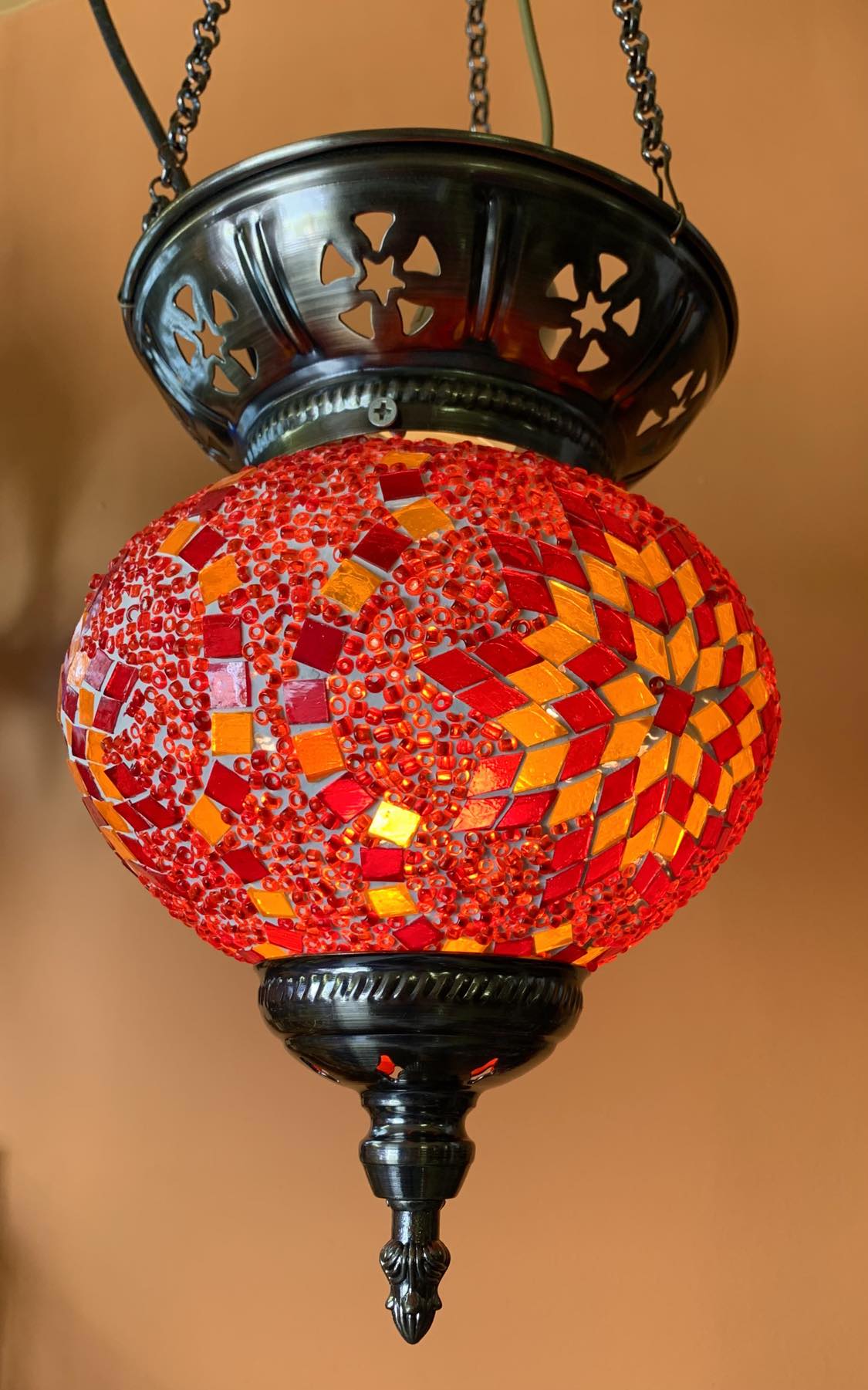 Turkish Mosaic Hanging Lantern - Large