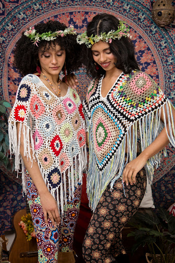 Granny Square Crochet Poncho