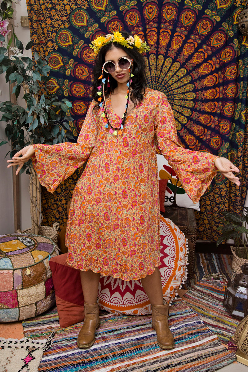 Sunmoon Long-Sleeve Shift Dress