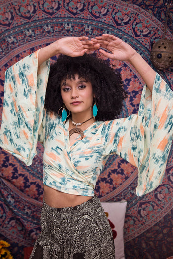Sunmoon Bell-Sleeve Wrap Top