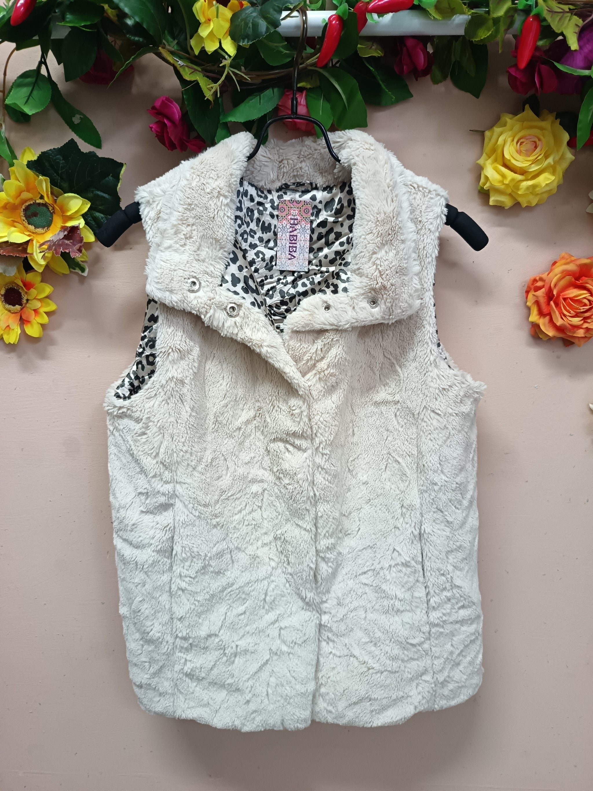 Snow Leopard Collared Vest