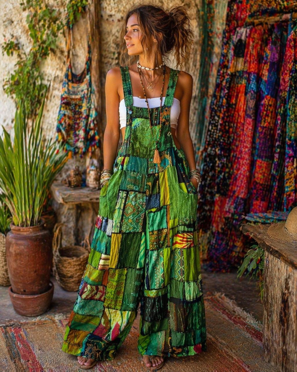 Nomad Patchwork Dungarees
