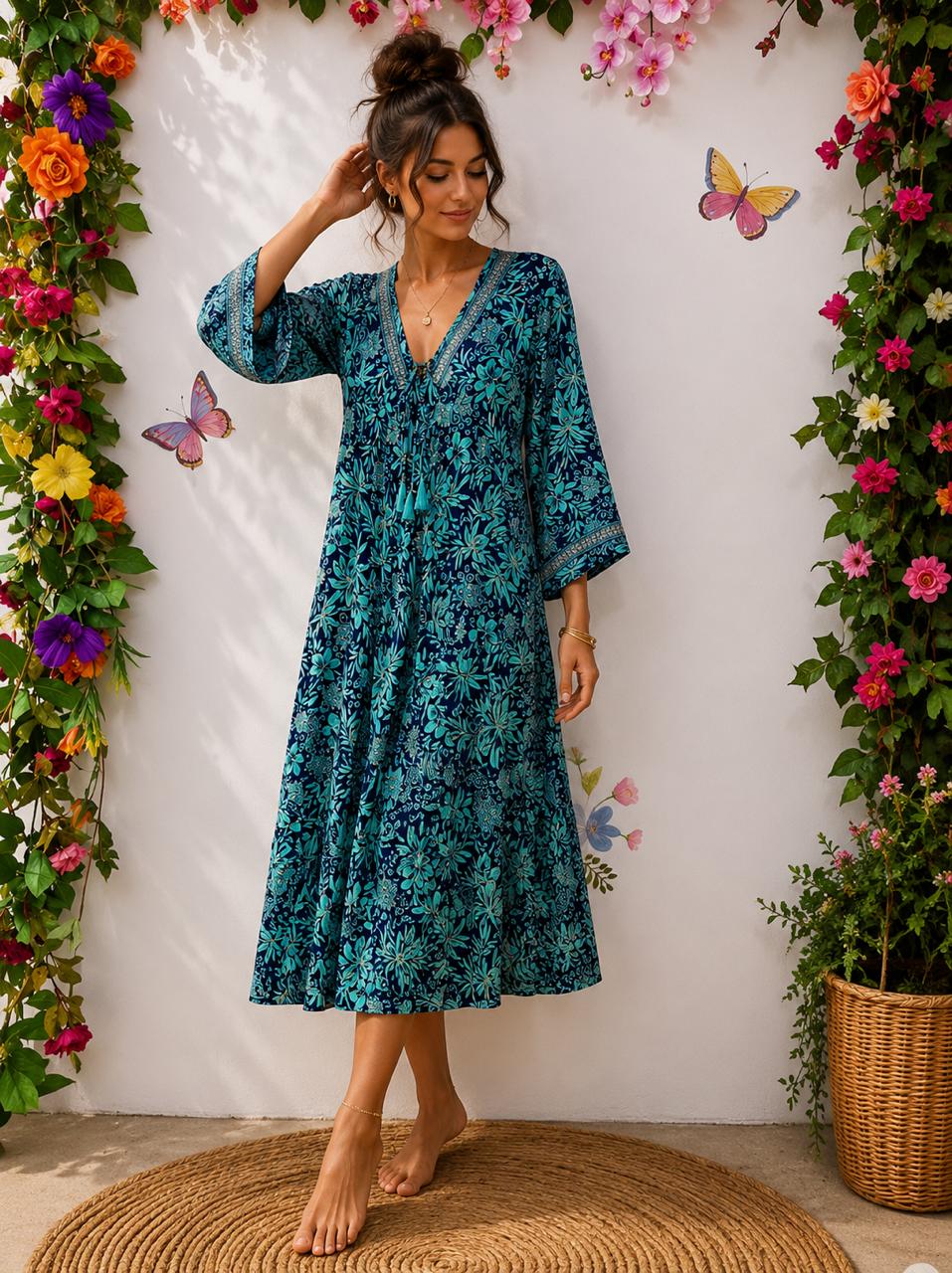 Silk & Soul Long-Sleeve Meadow Dress