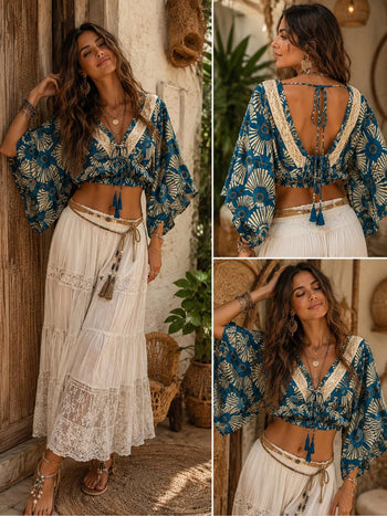 Silk & Soul Butterfly Crop Top