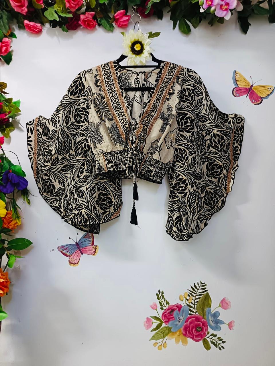 Silk & Soul Butterfly Crop Top