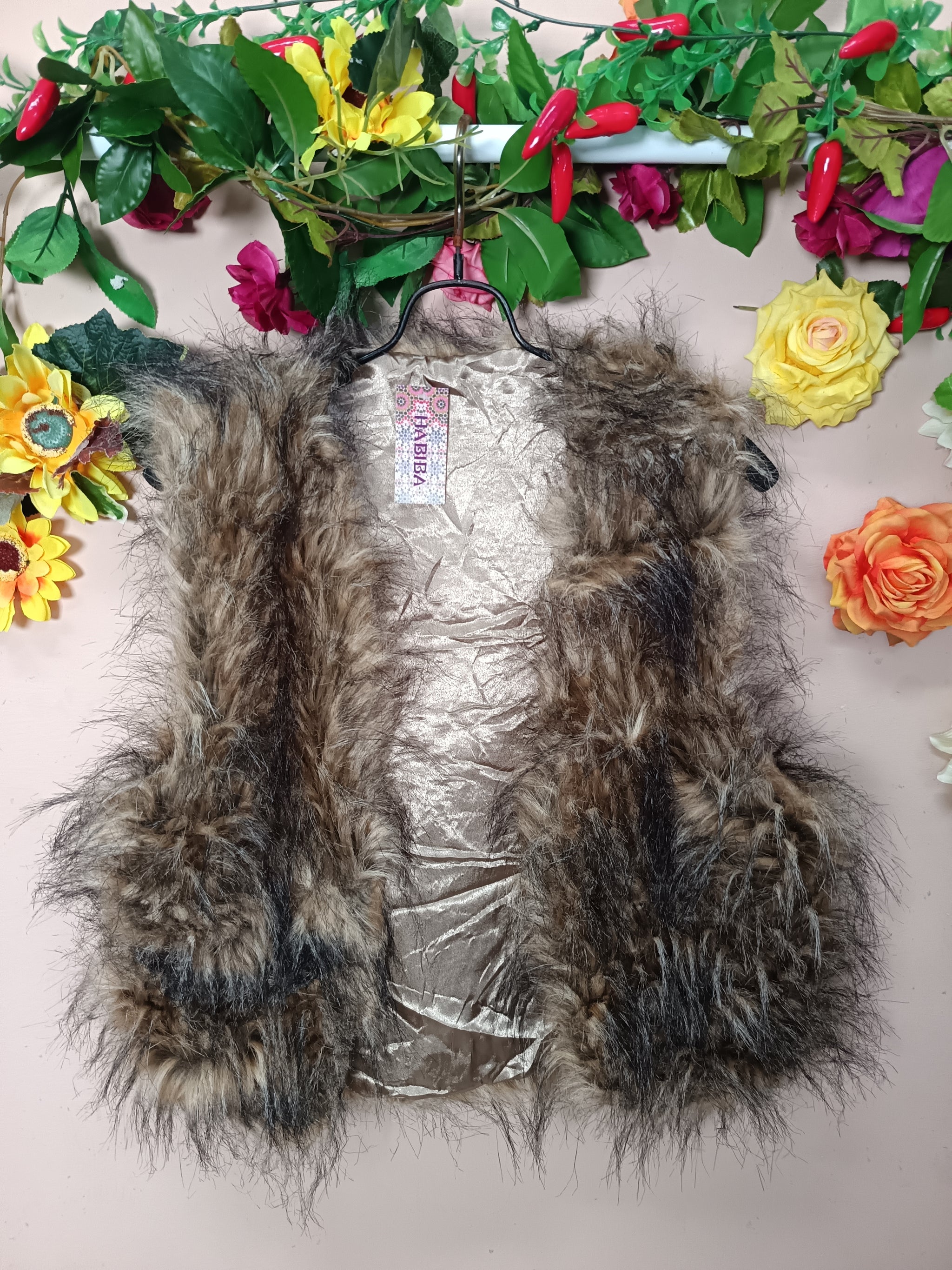 Wild Earth Faux Fur Crop Vest