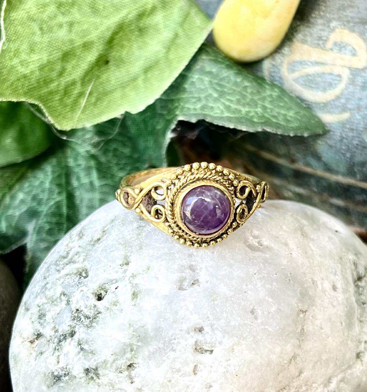 Brass Gypsy Heart Rings