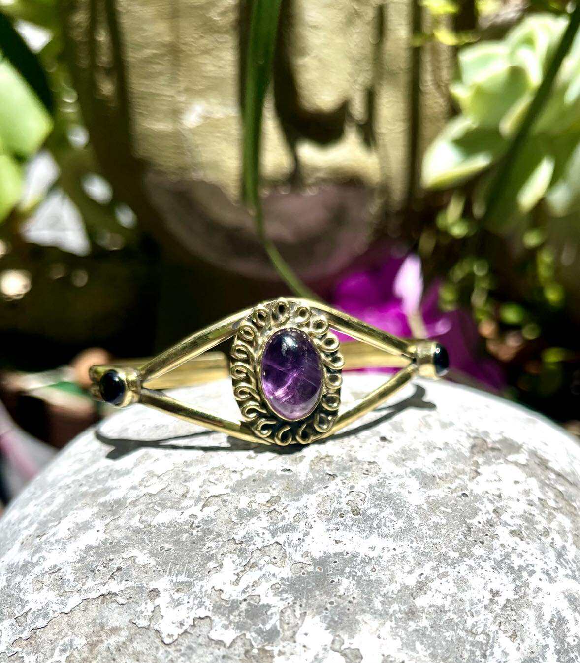 Brass Orbit Gem Bangles