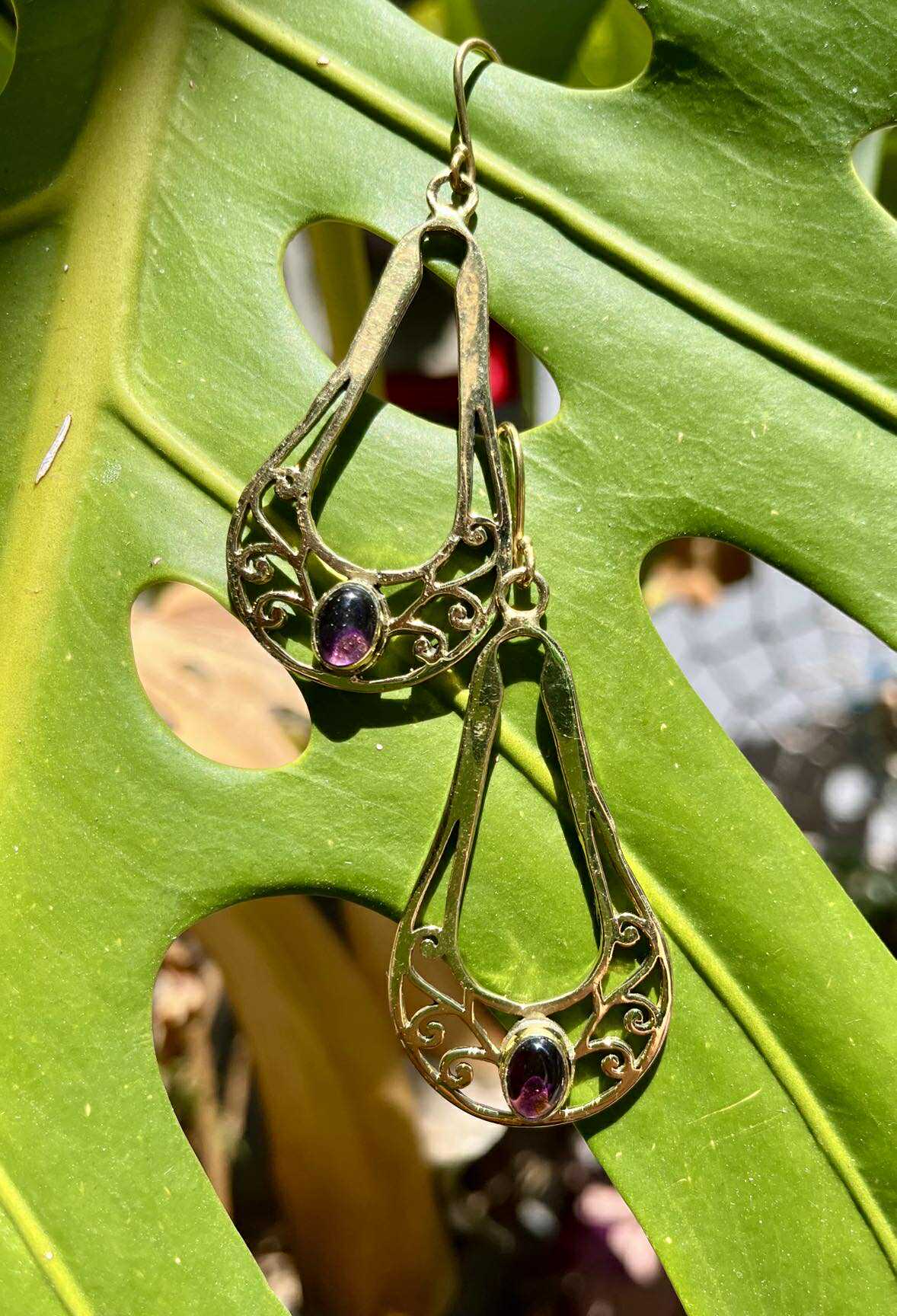 Brass Teardrop Flow Earings