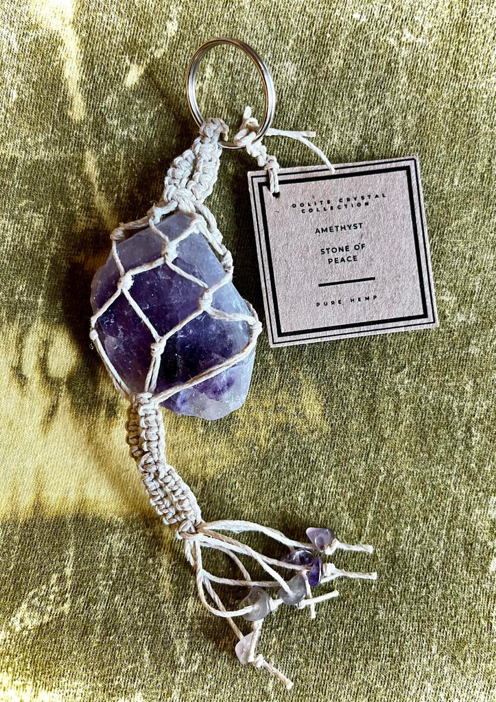 Precious Stone Macrame Keyring