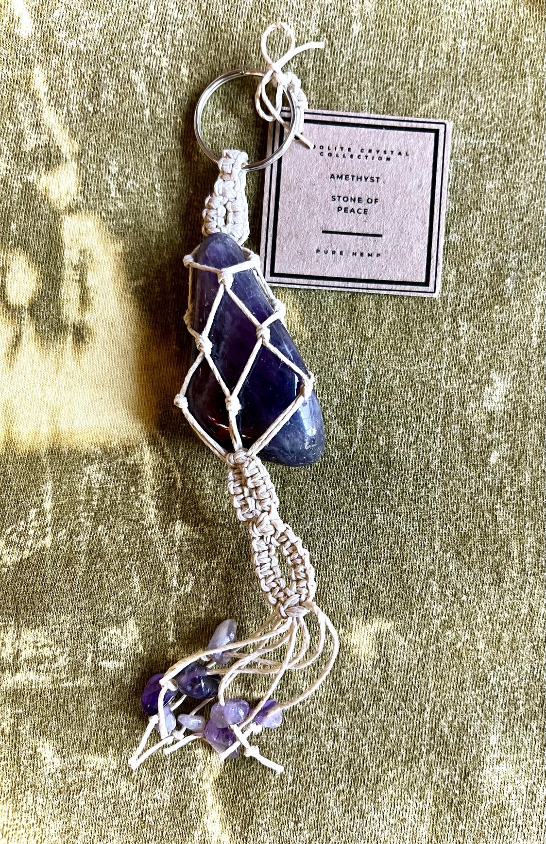 Precious Stone Macrame Keyring