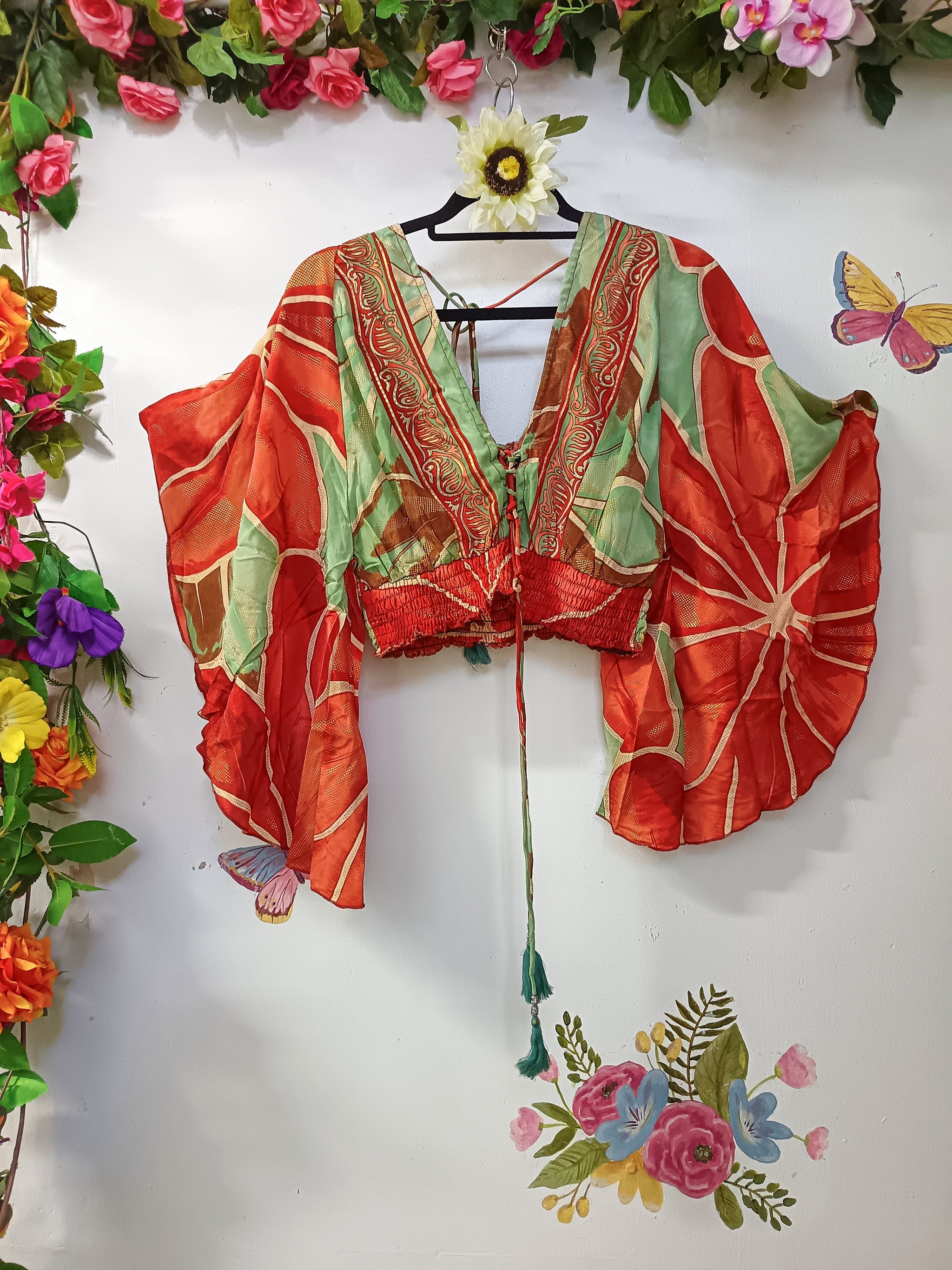 Silk & Soul Butterfly Crop Top