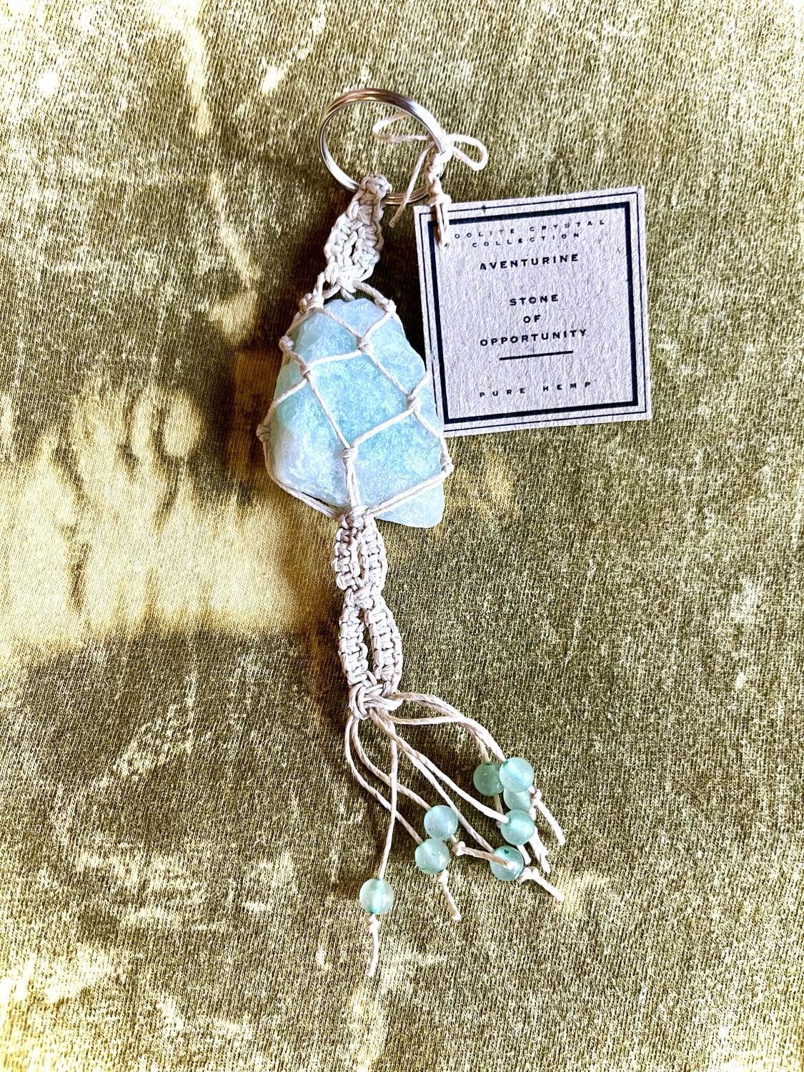 Precious Stone Macrame Keyring