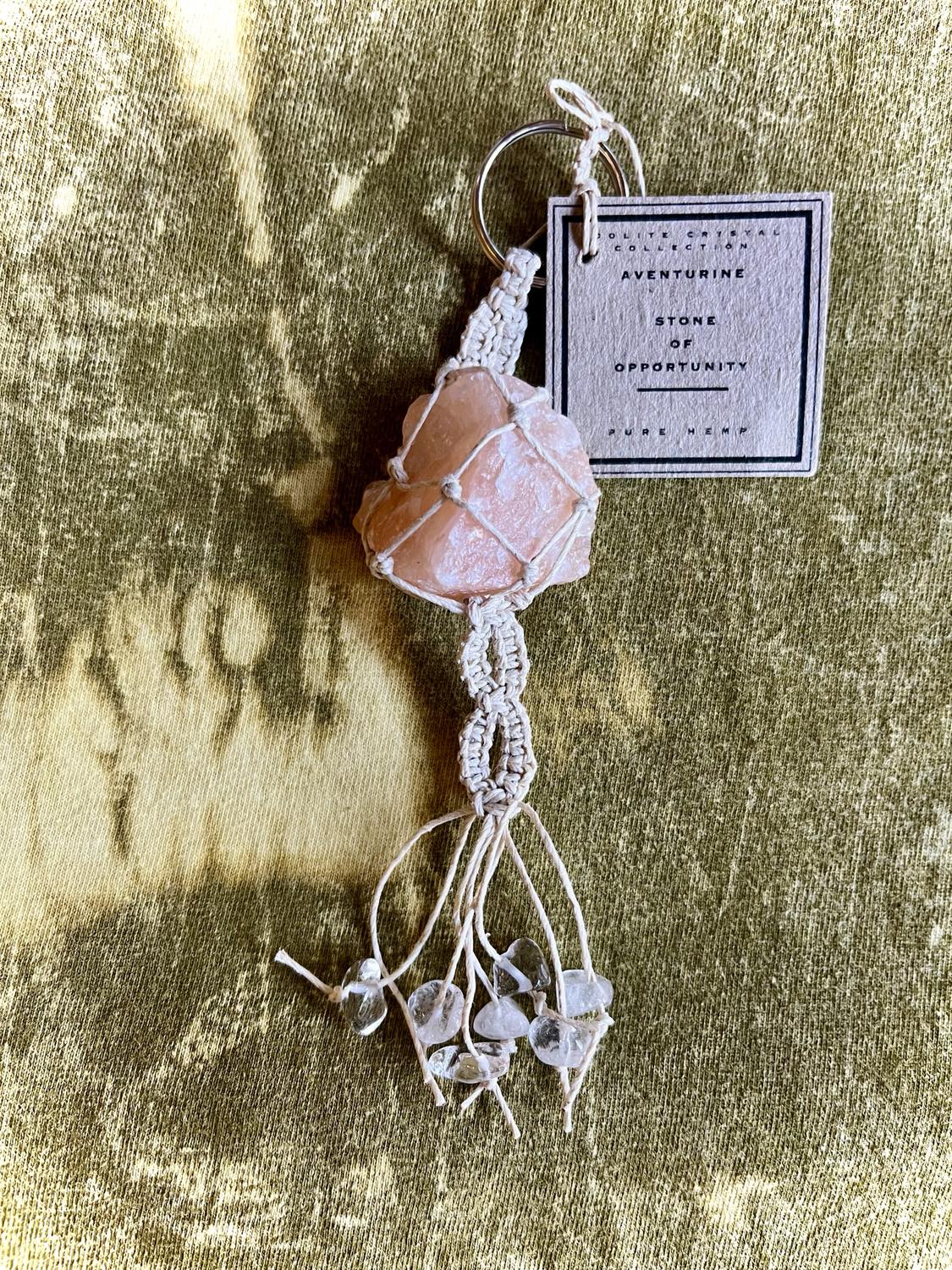 Precious Stone Macrame Keyring