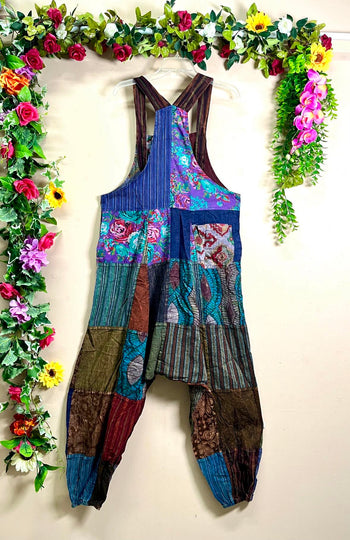 Boho Floral Patchwork Dungarees