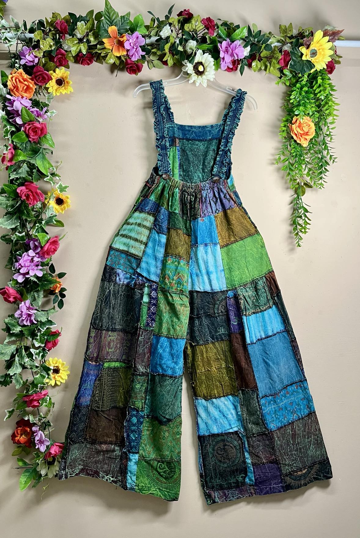 My Thai Wide-Leg Patchwork Dungaree