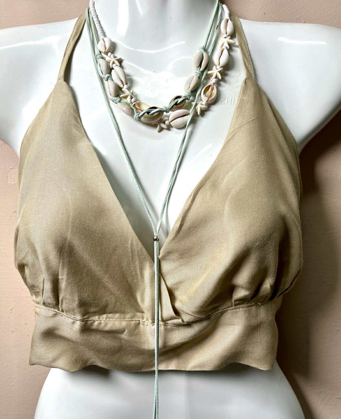 Cotton Halterneck Crop Top