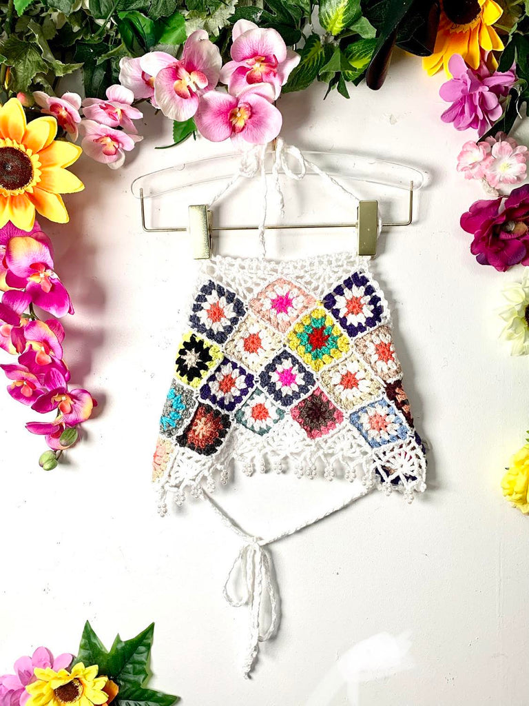 Colourful Crochet Bib Top