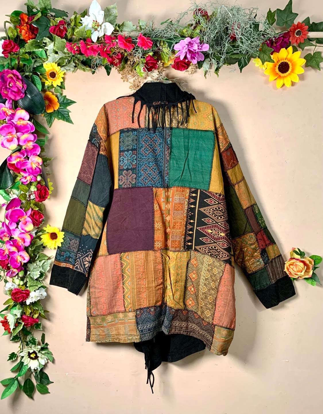 Hmong Patchwork Turtleneck Cloak