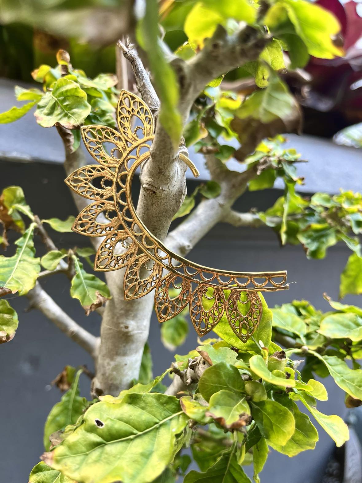 Brass 9 Leaf Pixie Cuffs