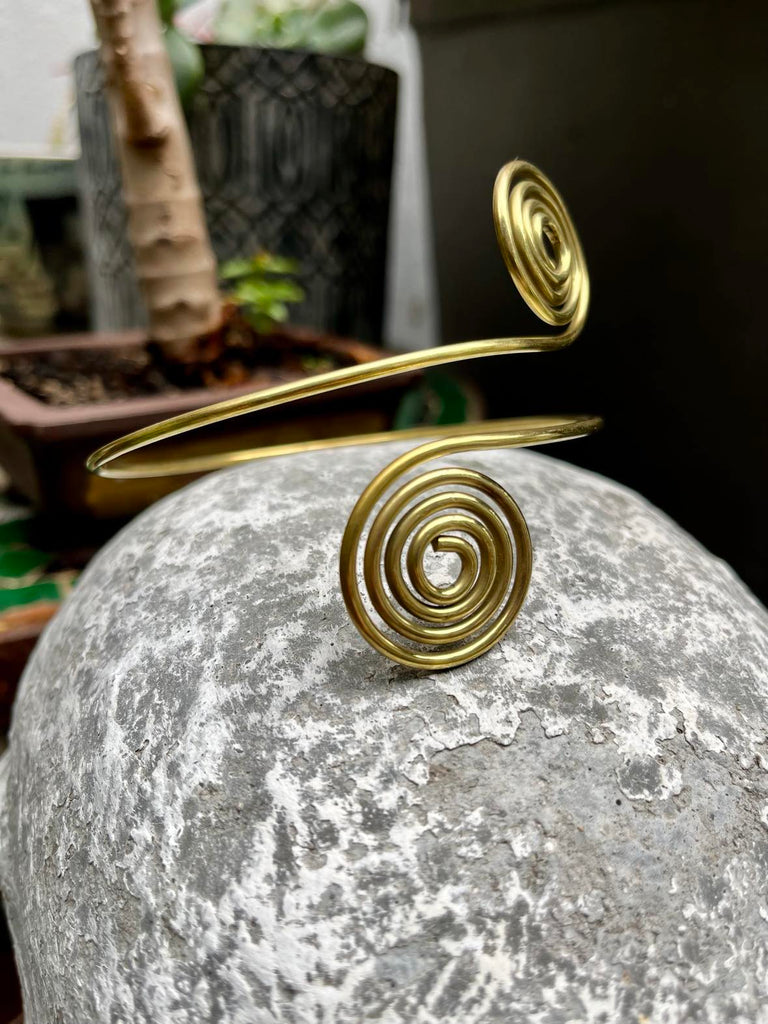 Brass Arm Bangle Spiral