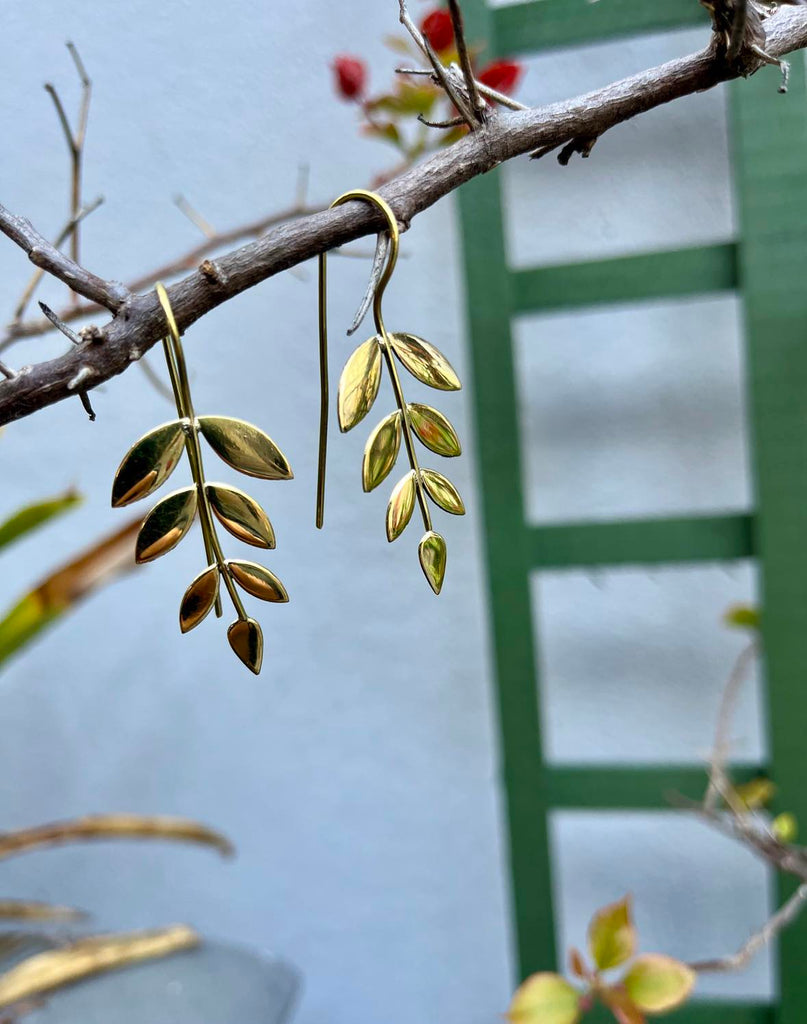 Brass Branch Earings