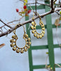 Brass Circle Skull Earings