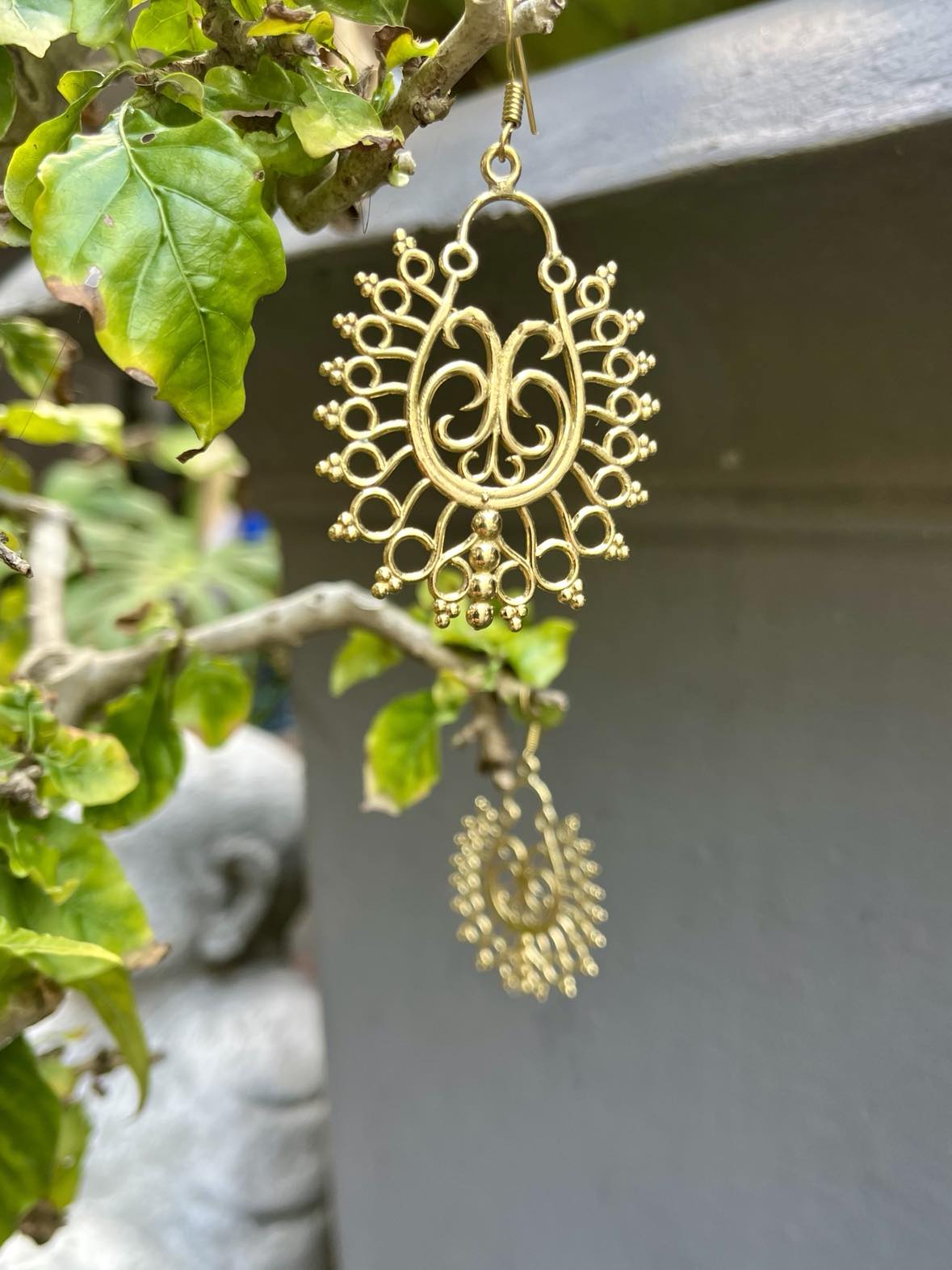 Brass Filigree Earings