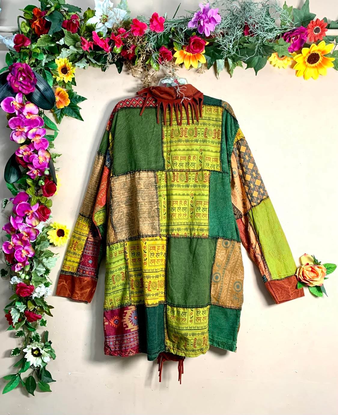 Hmong Patchwork Turtleneck Cloak