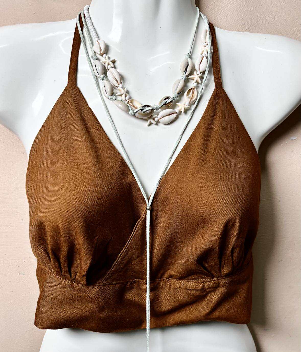 Cotton Halterneck Crop Top