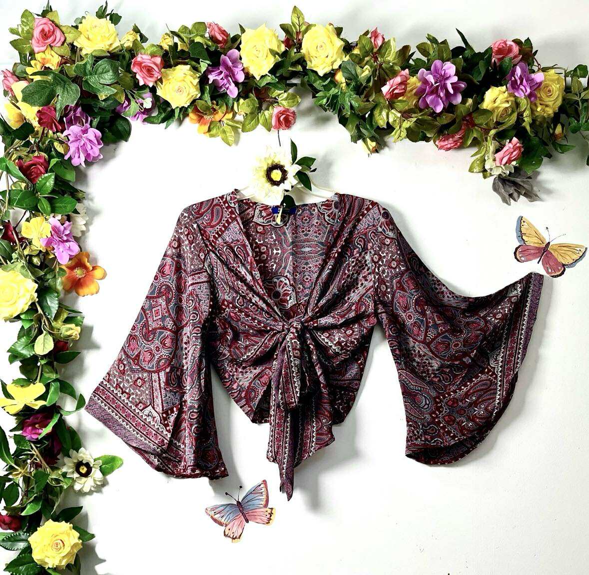 Buttersilk Butterfly Wrap Top