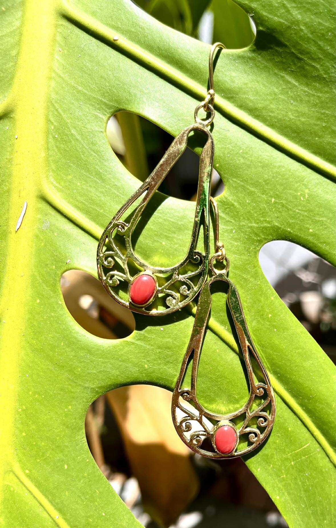 Brass Teardrop Flow Earings