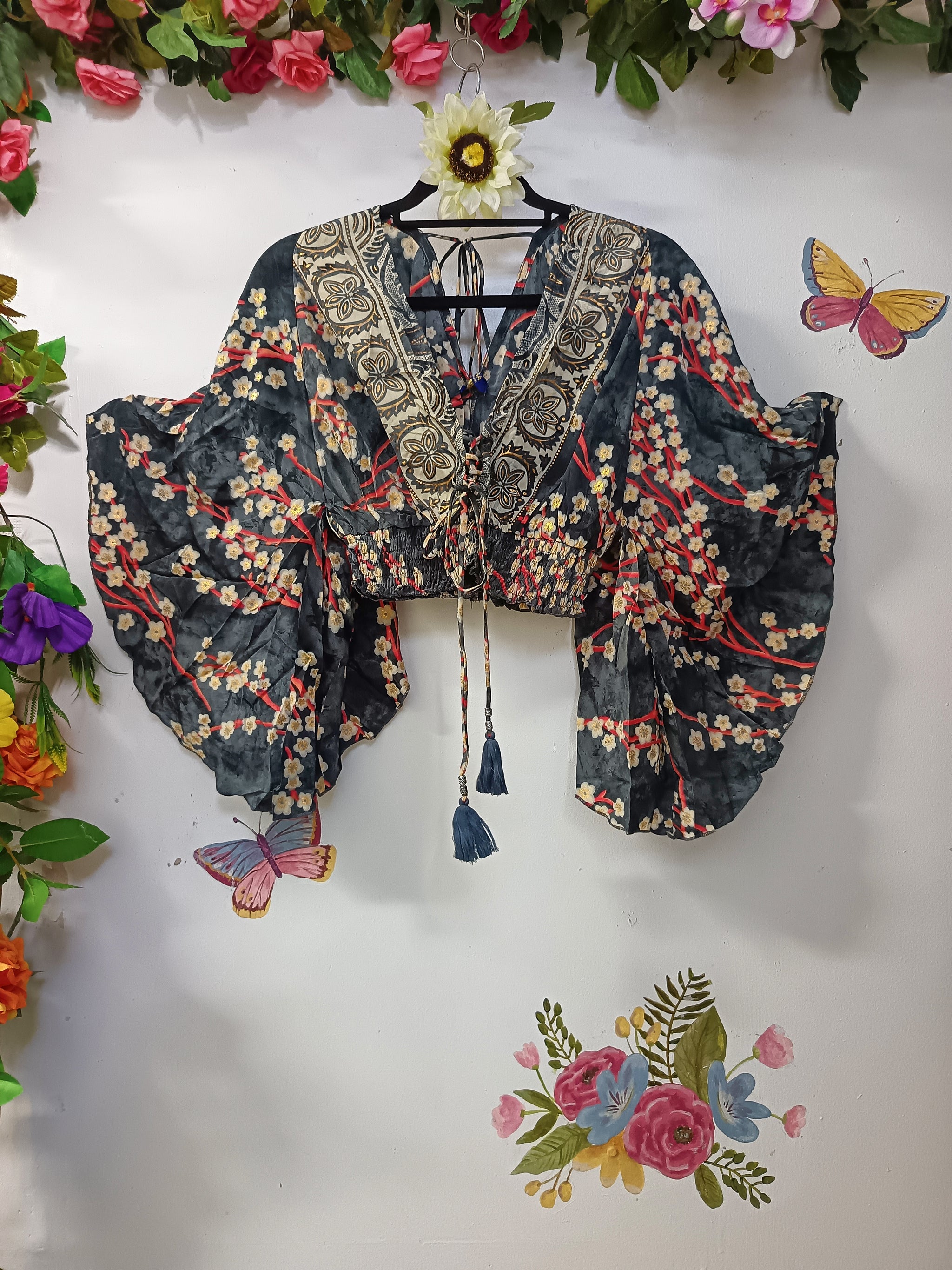 Silk & Soul Butterfly Crop Top