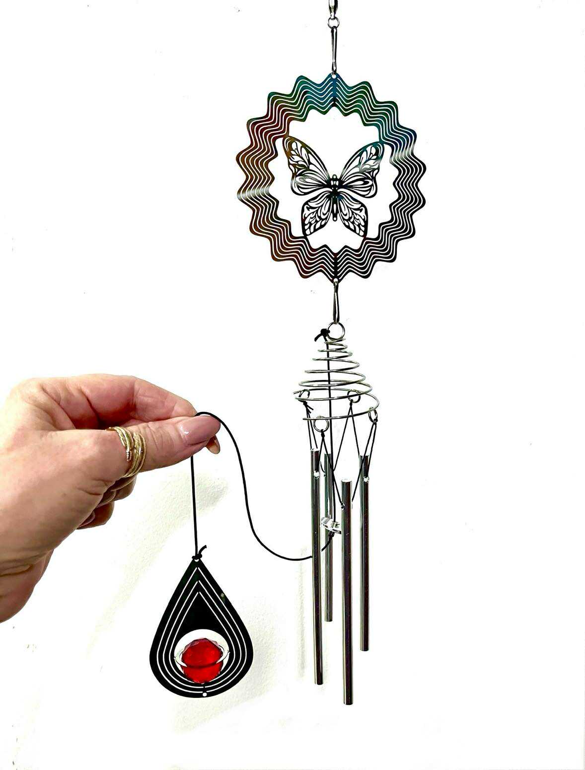 Silver Chimes Wind Spinner