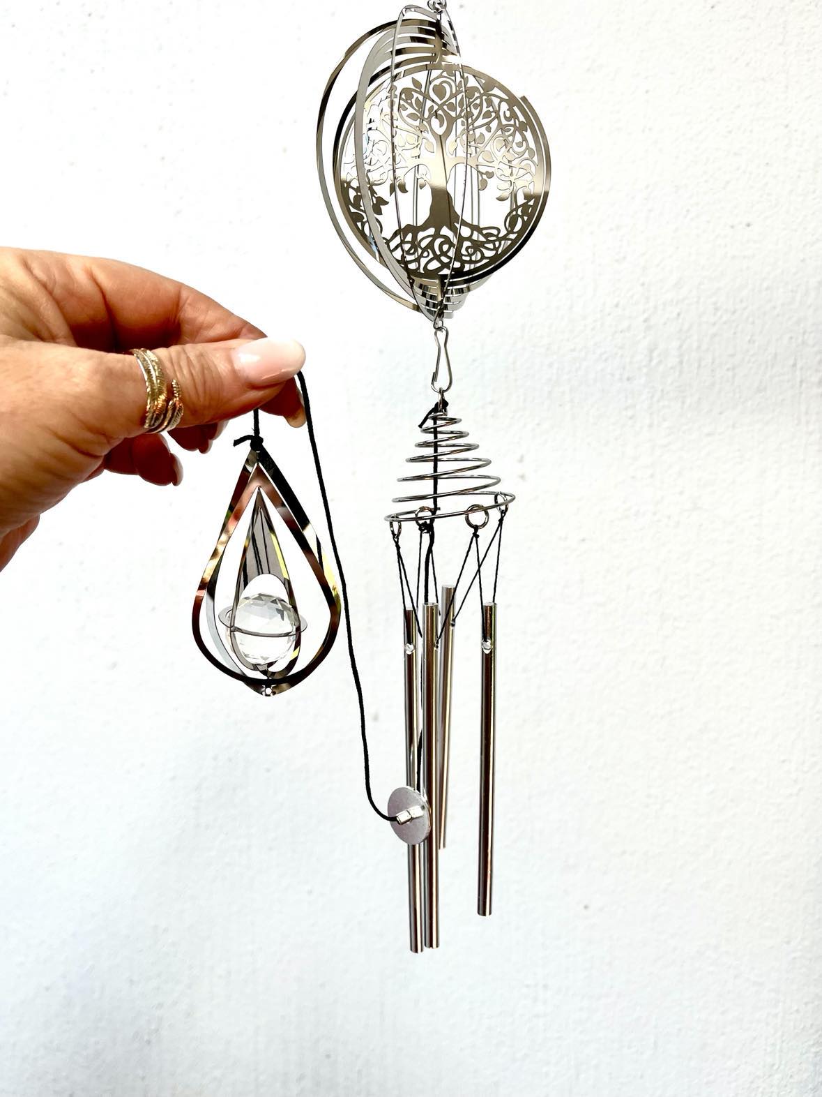 Silver Chimes Wind Spinner